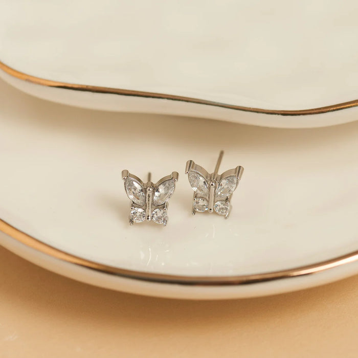 Narelle Waterproof Crystal Butterfly Stud