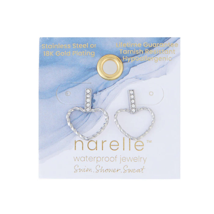 Narelle Waterproof Heart Outline Bar Stud