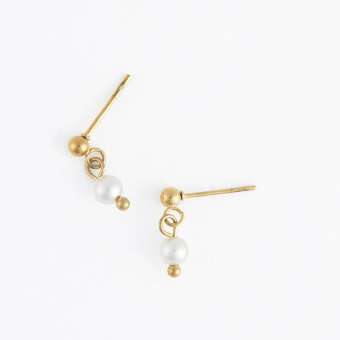 Narelle Waterproof Pearl Dangle Stud Ear