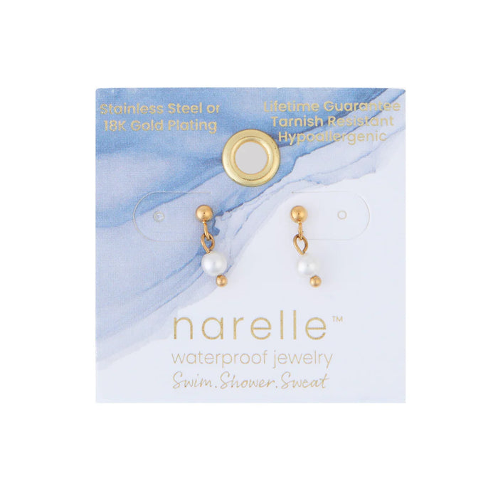 Narelle Waterproof Pearl Dangle Stud Ear