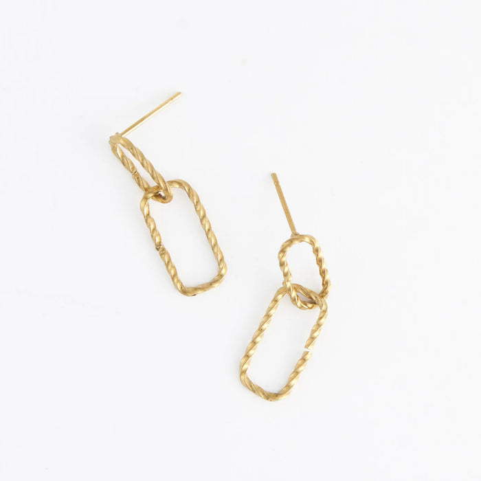 Narelle Waterproof Textured Oval Link Stud