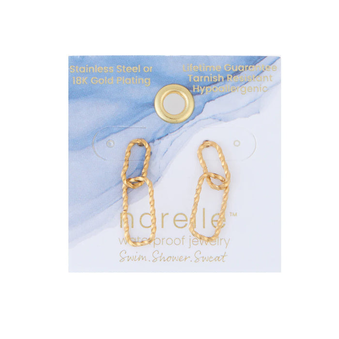 Narelle Waterproof Textured Oval Link Stud
