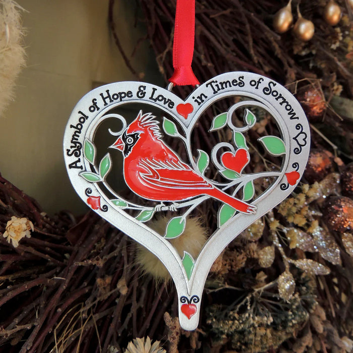 Cardinal Heart Ornament Hope & Love
