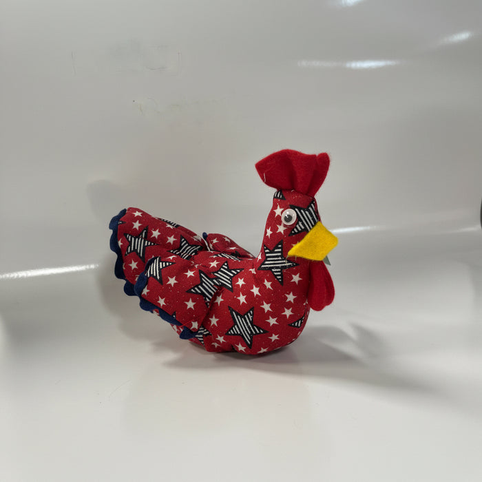 Miniature Hand Sewn Chickens .  Made from Fun Fabric or Vintage Feed Sacks.