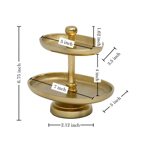 Gold 2-Tier Jewelry Stand or Display Tray