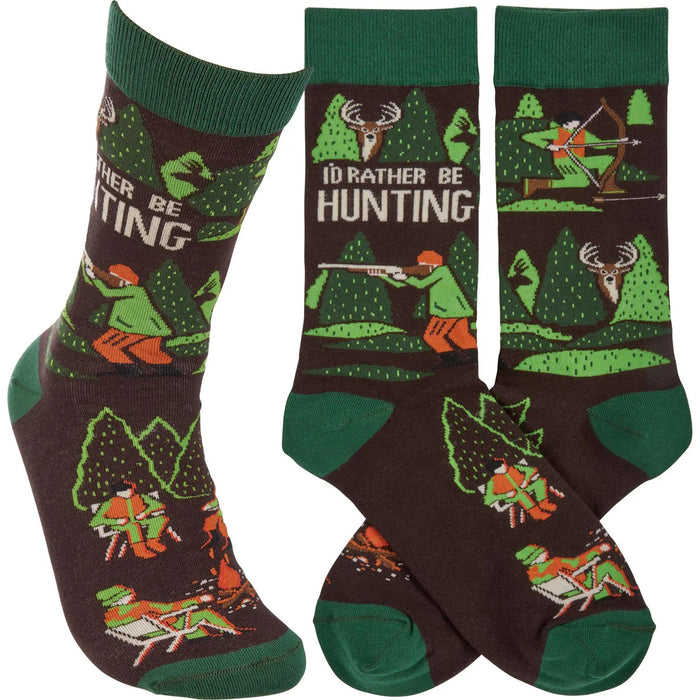 'd Rather Be Hunting Socks- One Size fits Most