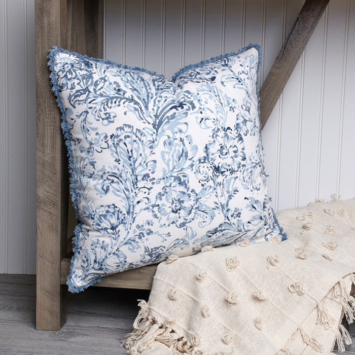 Indigo Blue Floral Pillow