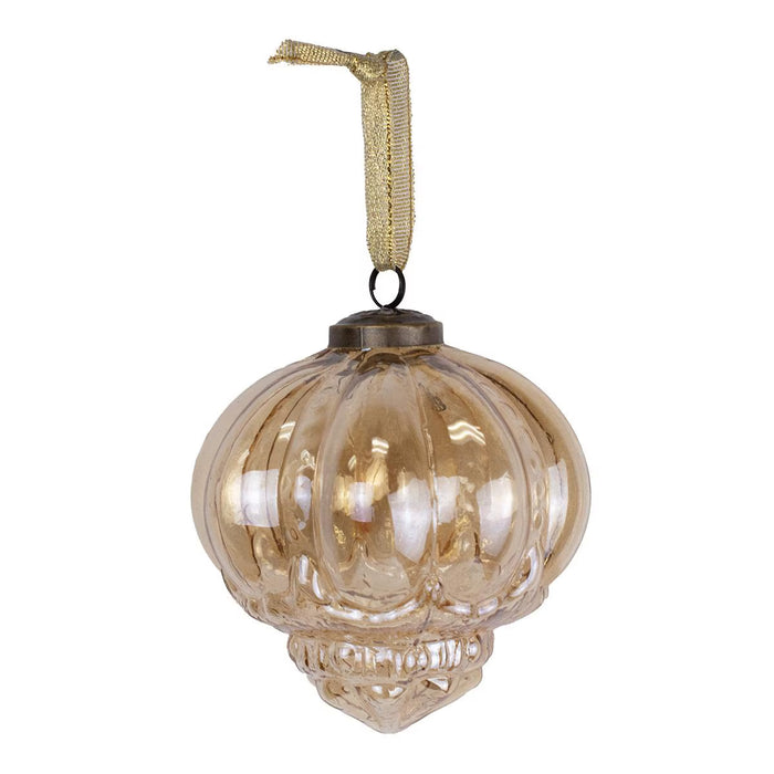 Venesa Glass Ornament in Gold