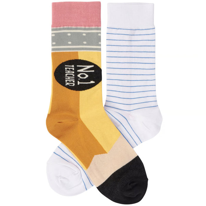 No. 1 Teacher Socks- One Size fits Most