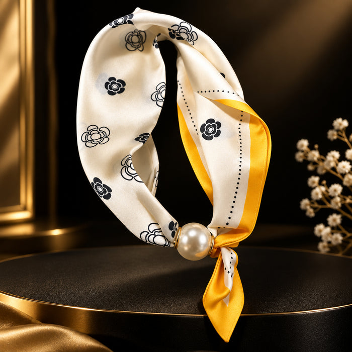 Scarf Necklace w/ Pearl Magnetic Clasp