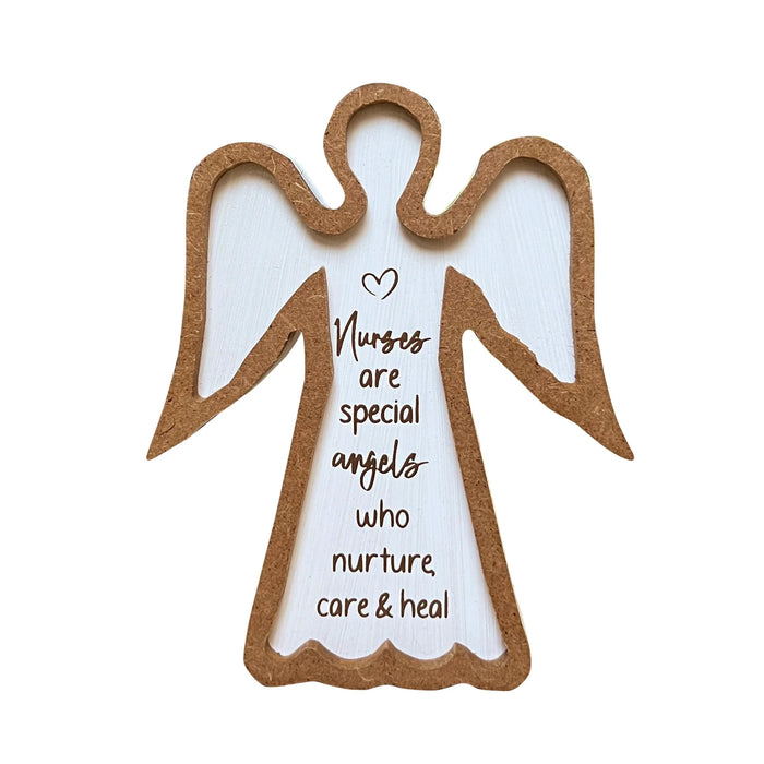 Nurses Are Special Angels who nurture, care & heal- Framed Standing Angel Plaque