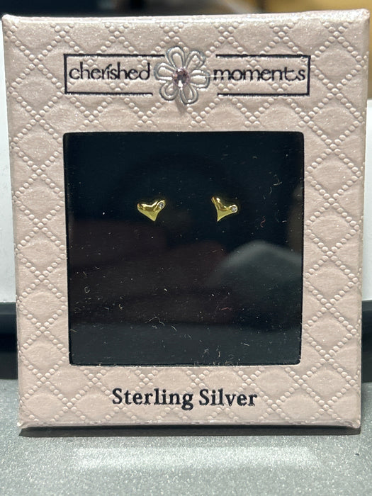 Baby/Kids Gold Puff Heart Earrings with Screw Backs