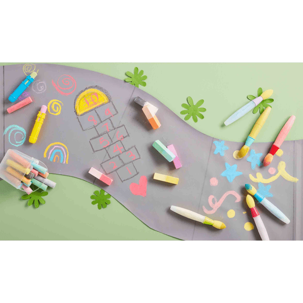 Red Sidewalk Chalk Paint Brush