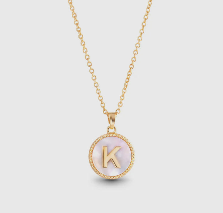 Mother of Pearl Initial Necklace