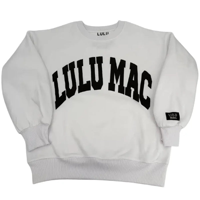 Lulu Mac Sweatshirt White & Black Puff