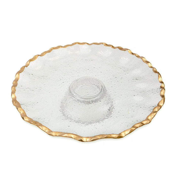 Triomphe Cake Stand- Clear & Gold