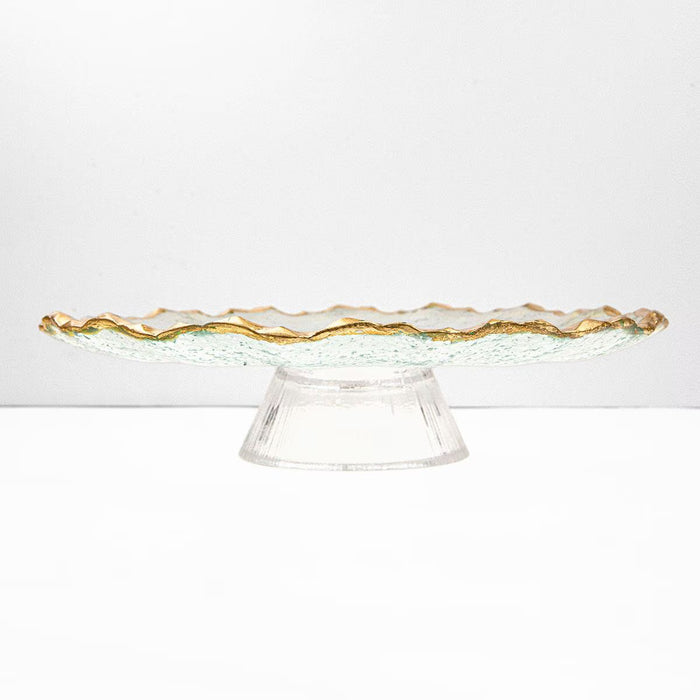 Triomphe Cake Stand- Clear & Gold