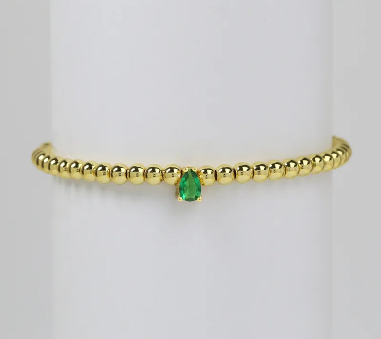 The Gem Glow - Small Tear Drop Birthstone Bracelets