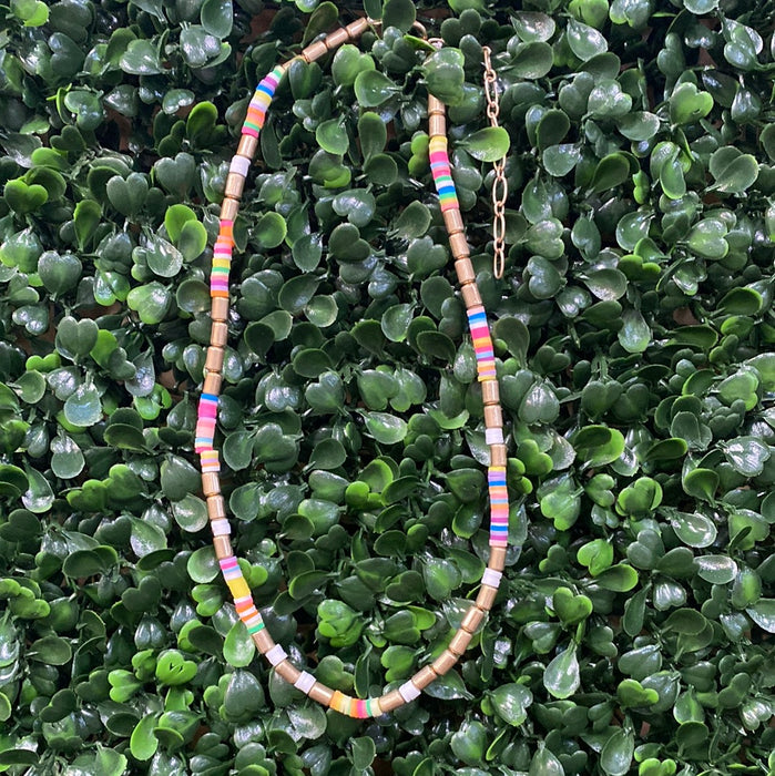 Gold & Colorful Beaded Necklace