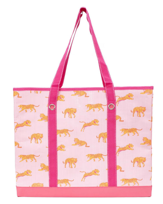 Light Pink & Orange Tiger Walk Market Tote