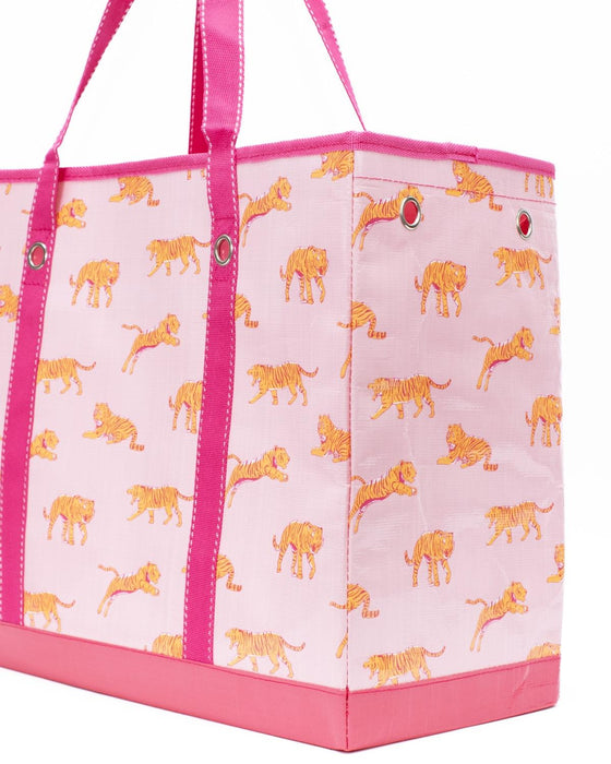 Light Pink & Orange Tiger Walk Market Tote
