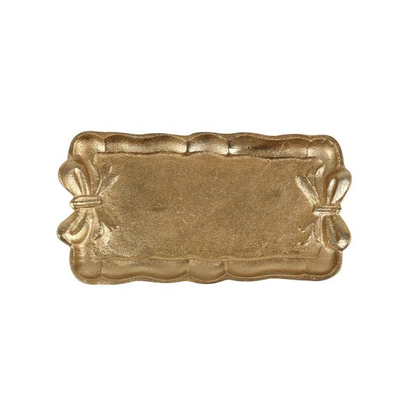 12" Gold Tray with Bow Accents