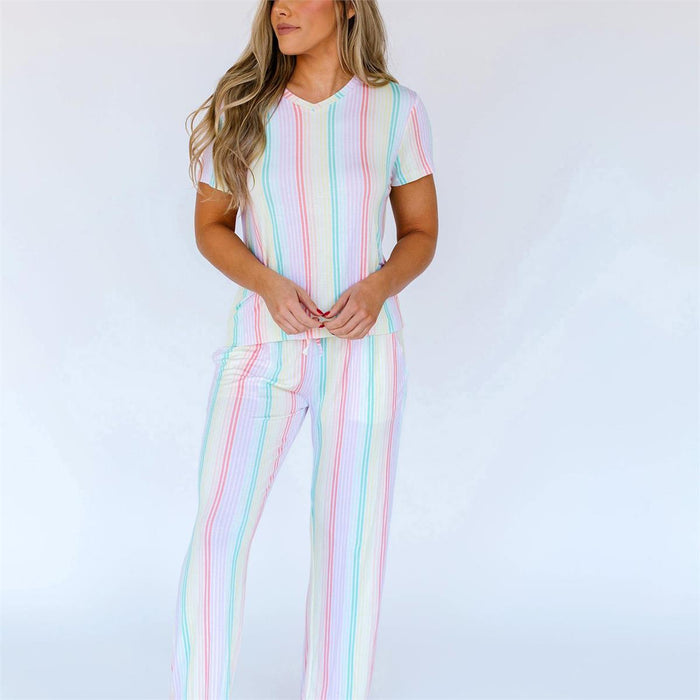 Sunset Stripe Alli Pants Set by Mary Square