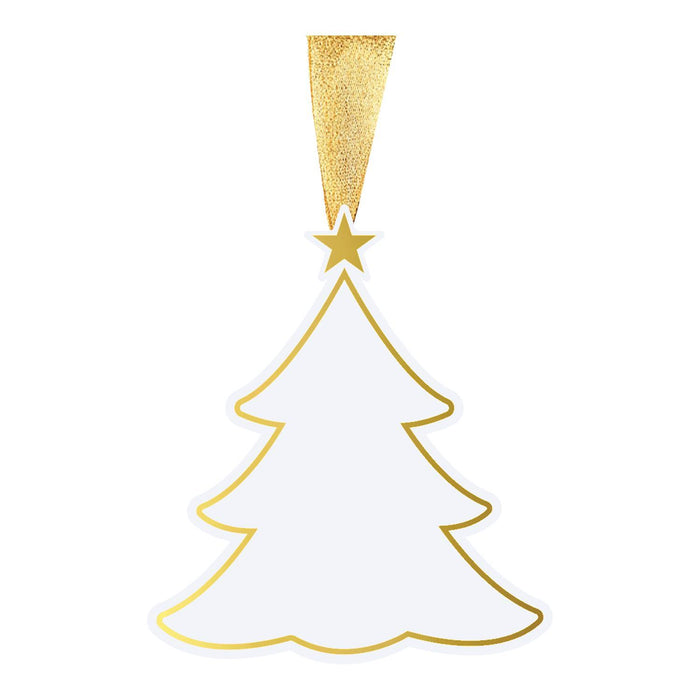 Gold & White Christmas Tree Ornament