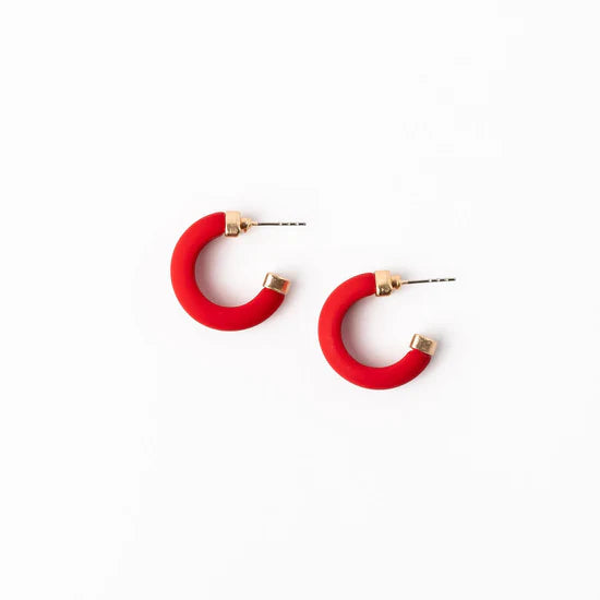 Deep Red with Gold Detail Amanda Hoops- Perfect For Game Day To Show Your School Spirit!!