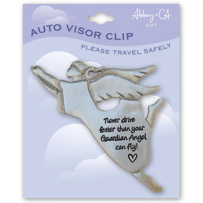 Never Drive Faster than Your Guardian Angel Visor Clips