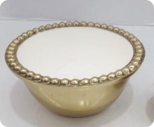 Beaded Round Enamel Bowl