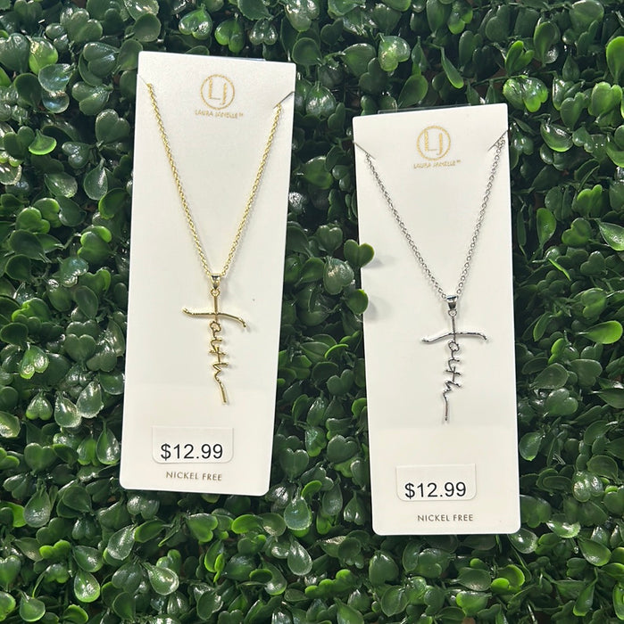 “Faith” Cross Necklaces- available in 2 Colors!