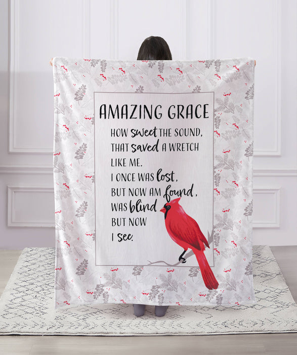 Cardinals Amazing Grace Faux Fur Plush Throw Blanket
