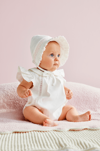 Ivory Smocked Bonnet- Can be Personalized for an Additional Price!