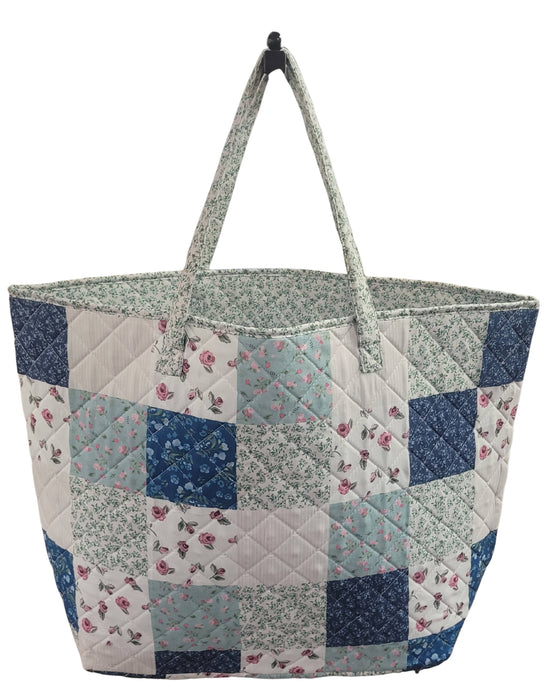 Floral Flower Patchwork Quilted Tote Bag