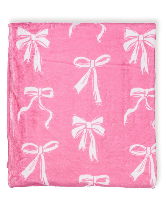 Hannah Bow Throw in Pink Throw Blanket 50"x60"