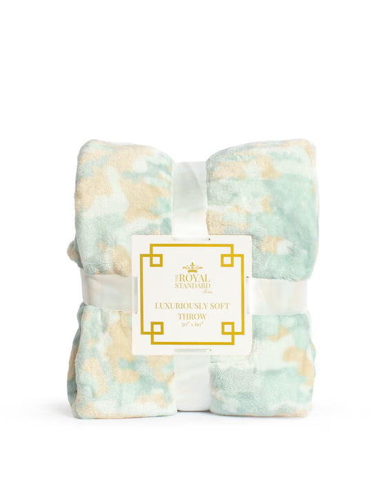 Light Blue & Light Orange Camo Throw Blanket 50"x60"