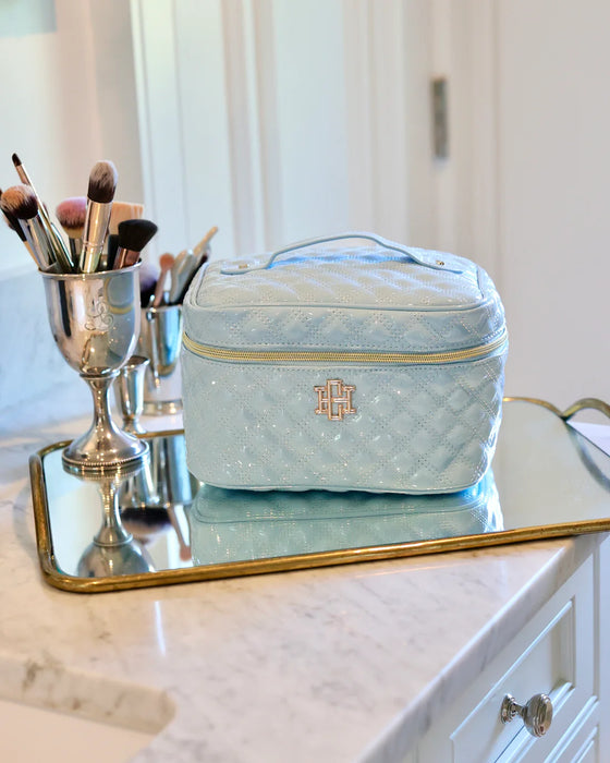 Hampton Train Case Light Blue Patent by Caroline Hill