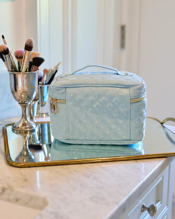 Hampton Train Case Light Blue Patent by Caroline Hill
