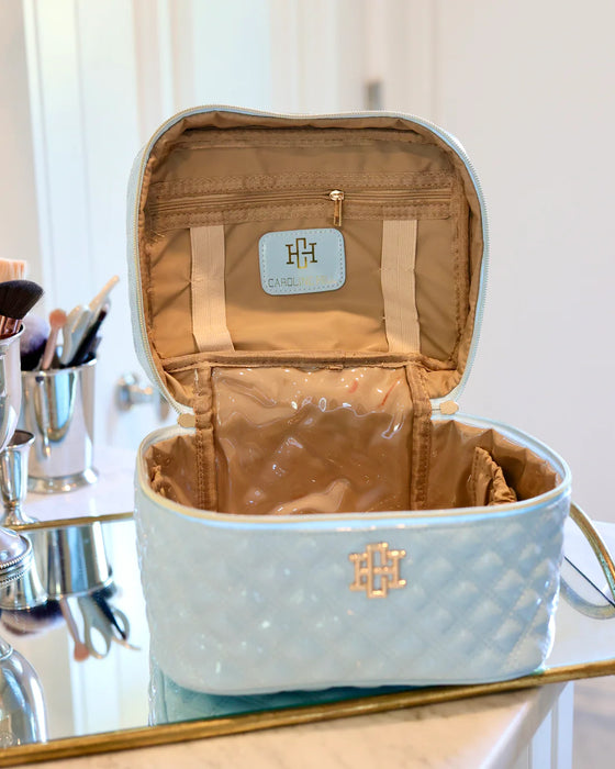 Hampton Train Case Light Blue Patent by Caroline Hill