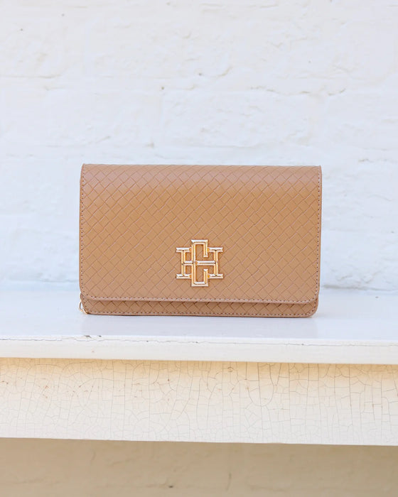 Bryn Woven Tan Clutch / Crossbody by Caroline Hill