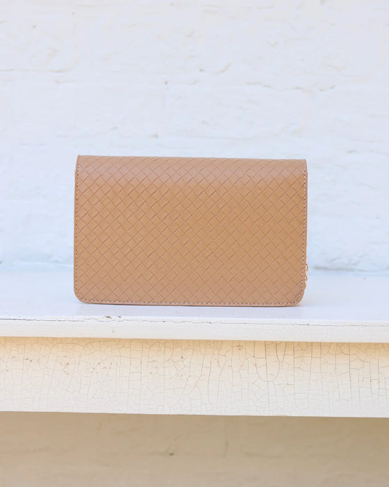 Bryn Woven Tan Clutch / Crossbody by Caroline Hill