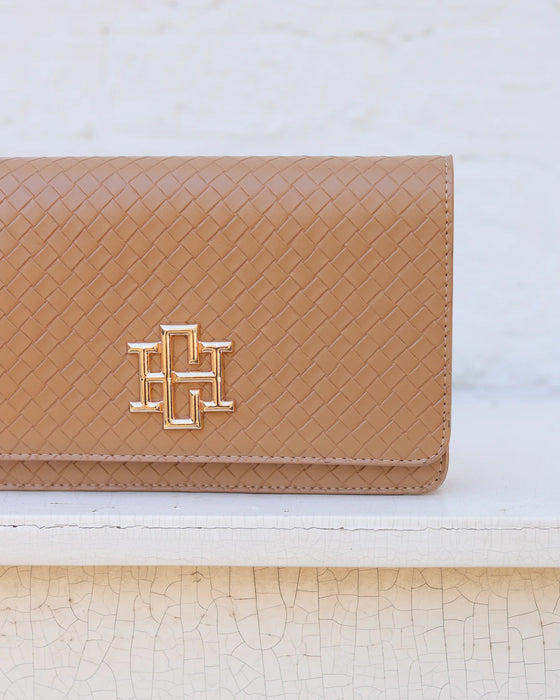 Bryn Woven Tan Clutch / Crossbody by Caroline Hill