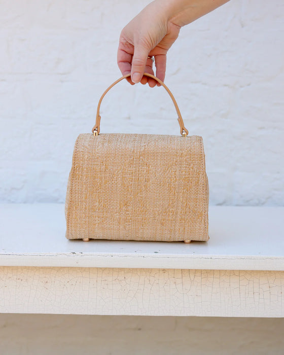 Vivienne Handbag in Natural Lattice Tan by Caroline Hill