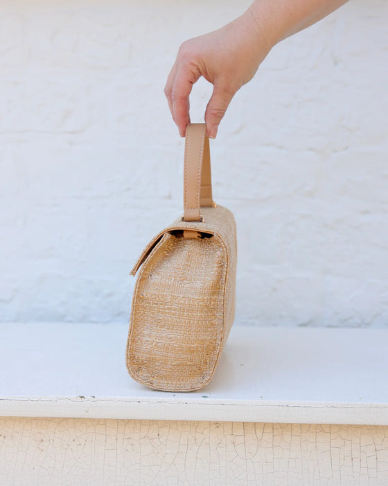 Vivienne Handbag in Natural Lattice Tan by Caroline Hill