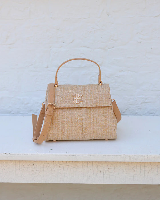 Vivienne Handbag in Natural Lattice Tan by Caroline Hill