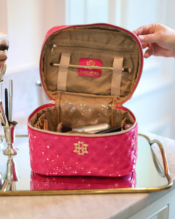 Hampton Train Case Hot Pink Patent by Caroline Hill