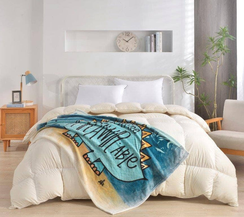 Blue Dinosaur Plush Toddler Throw Blanket