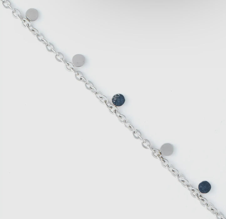 Waterproof Silver 16” Disc Chain Necklace