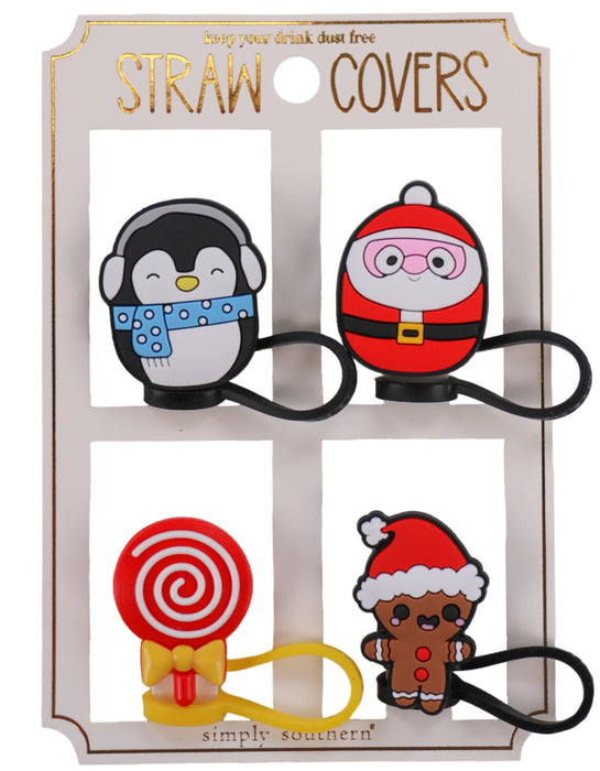 4pk Holiday Straw Toppers - 4 Styles!